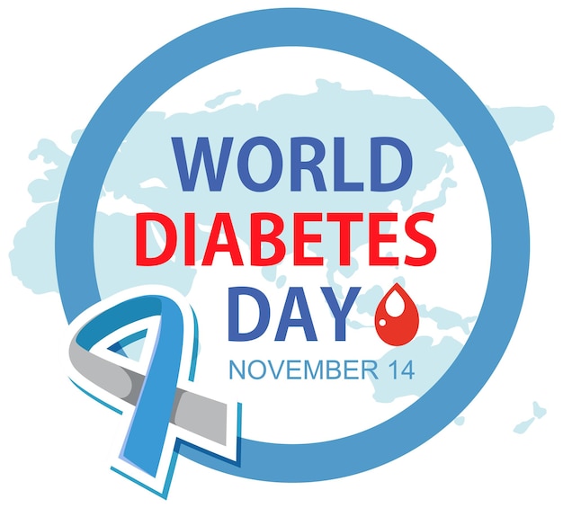 World diabetes day font logo design