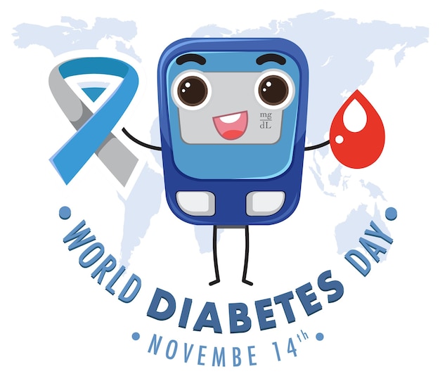 Design del logo della giornata mondiale del diabete