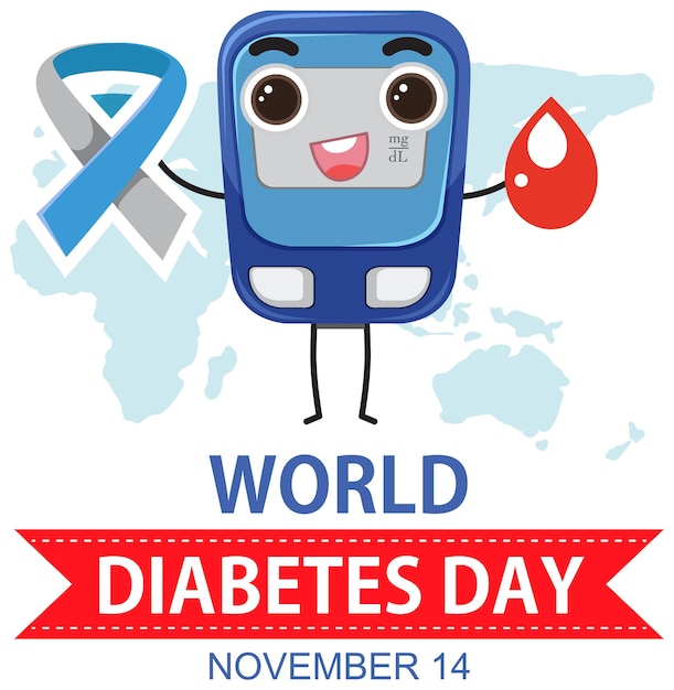 Free vector world diabetes day logo design