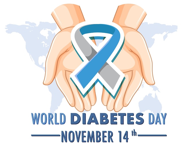 Free vector world diabetes day logo design