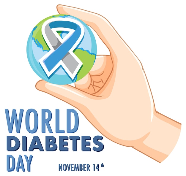 Free vector world diabetes day logo design