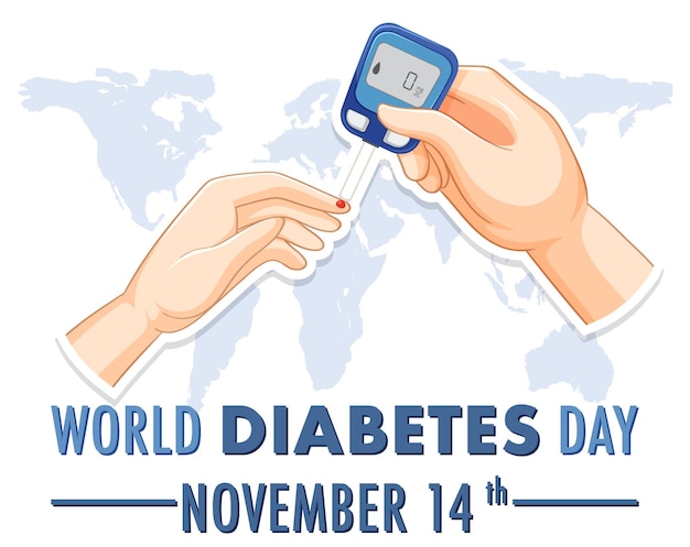 무료 벡터 세계 당뇨병의 날 로고 디자인