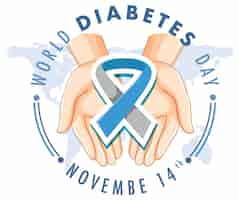 Free vector world diabetes day logo design