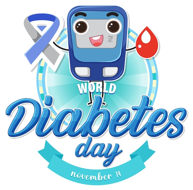 Vettore gratuito design del poster della giornata mondiale del diabete