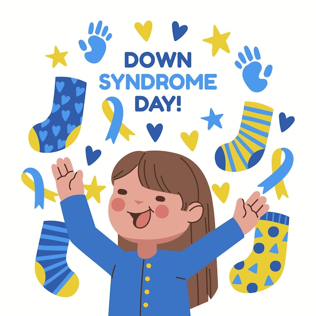 Giornata mondiale della sindrome di down disegnata a mano