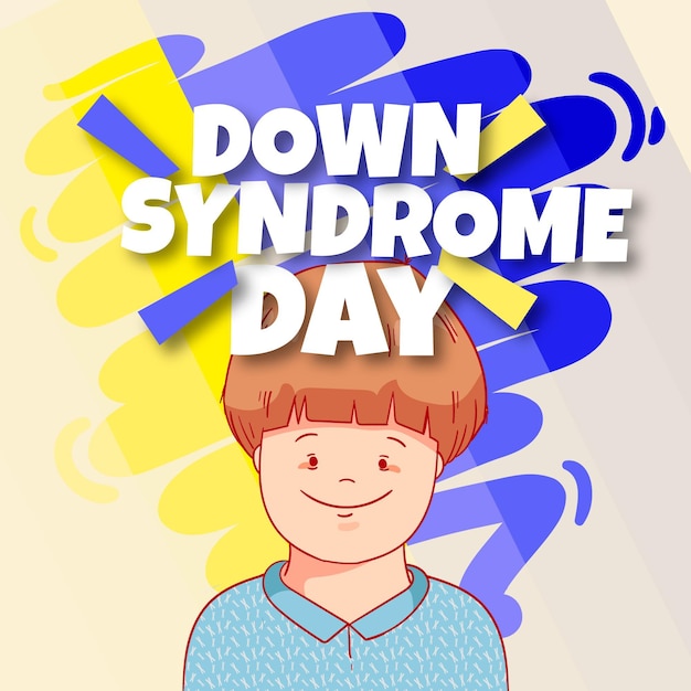 Free vector world down syndrome day illustration with little boy