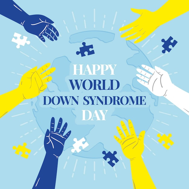 Vettore gratuito illustrazione della giornata mondiale della sindrome di down
