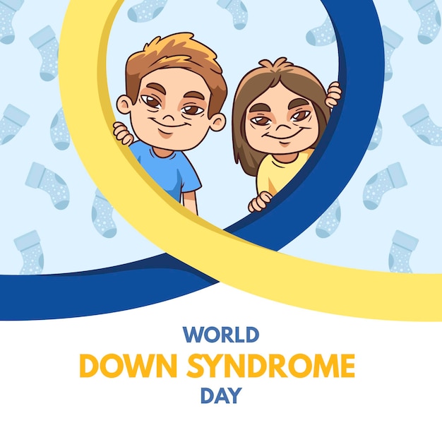 Vettore gratuito illustrazione della giornata mondiale della sindrome di down