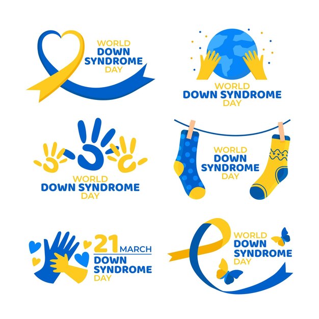 World down syndrome day label collection