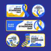 Free vector world down syndrome day label set