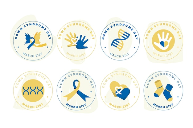 Free vector world down syndrome day labels