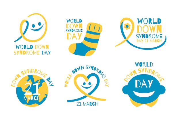 Free vector world down syndrome day labels