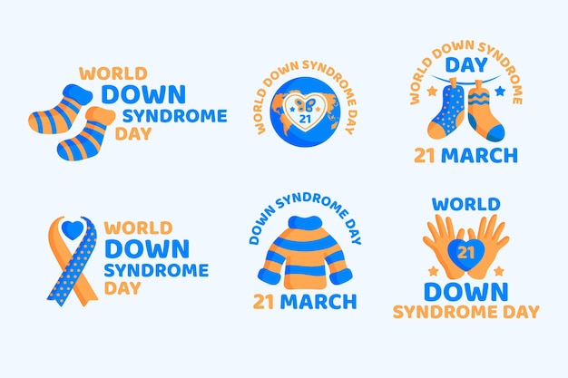 Free vector world down syndrome day labels