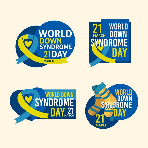 Free vector world down syndrome day labels