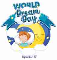 Free vector world dream day banner design