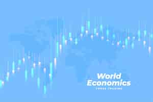 Free vector world economic chart background for forex finance concept
