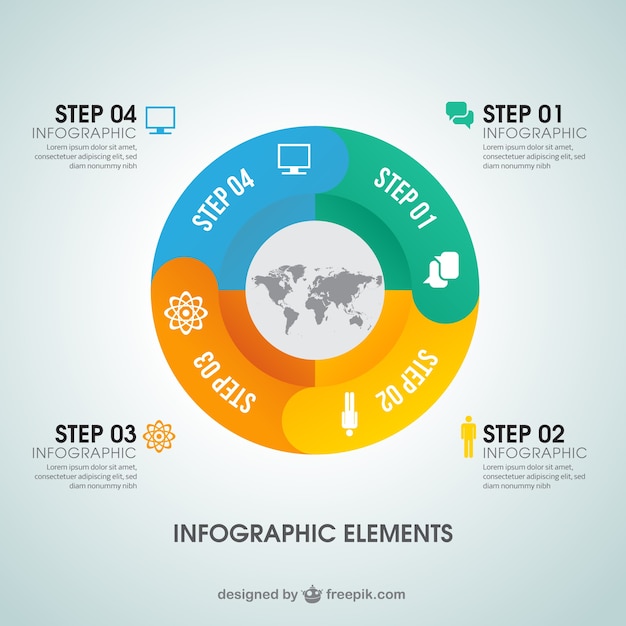 Vettore gratuito educazione mondiale infografica