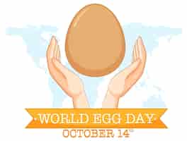 Vettore gratuito banner design per la giornata mondiale dell'uovo 14 ottobre