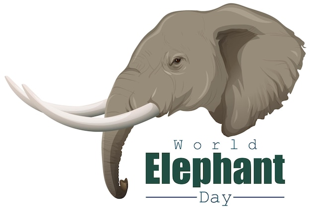 Free vector world elephant day vector illustration