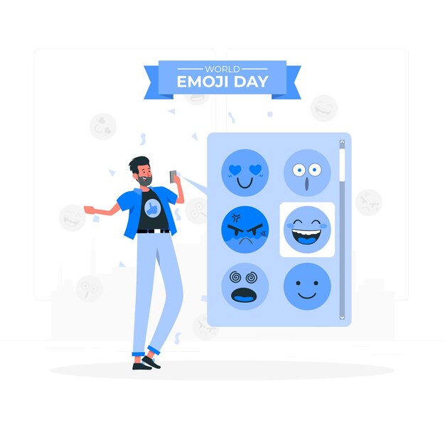 Free vector world emoji day concept illustration