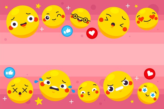 Free vector world emoji day flat background