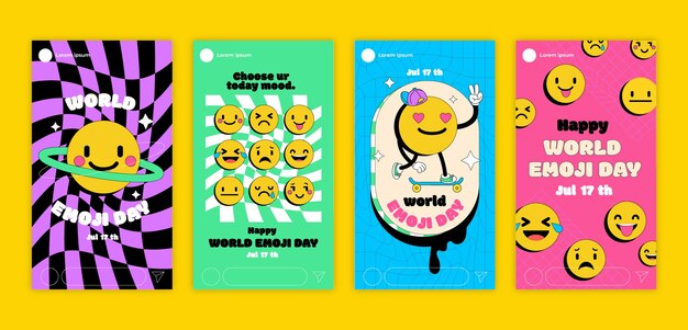 World emoji day instagram story set