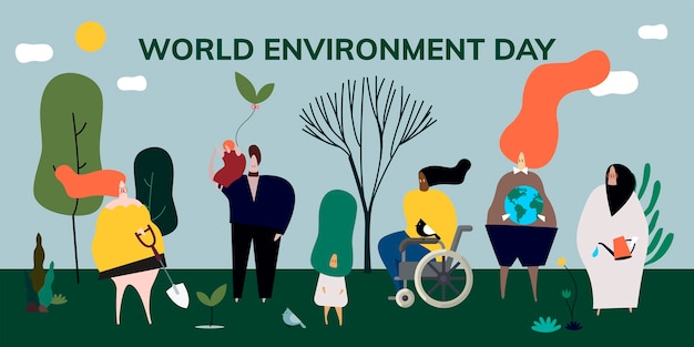 Free vector world environment day concept illustration