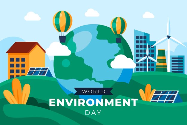 World environment day flat background