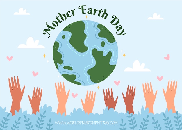 Бесплатное векторное изображение Всемирный день окружающей среды плоский фон