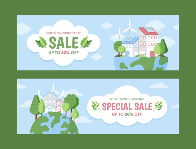 World environment day flat banner