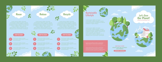 World environment day flat brochure