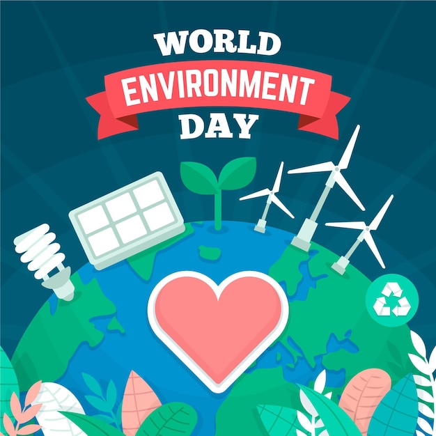 World environment day flat design