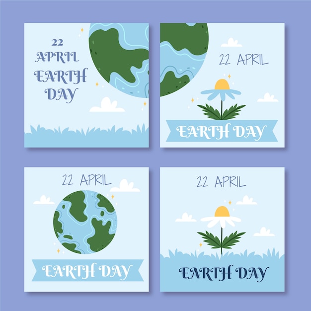 Free vector world environment day flat ig stories collection