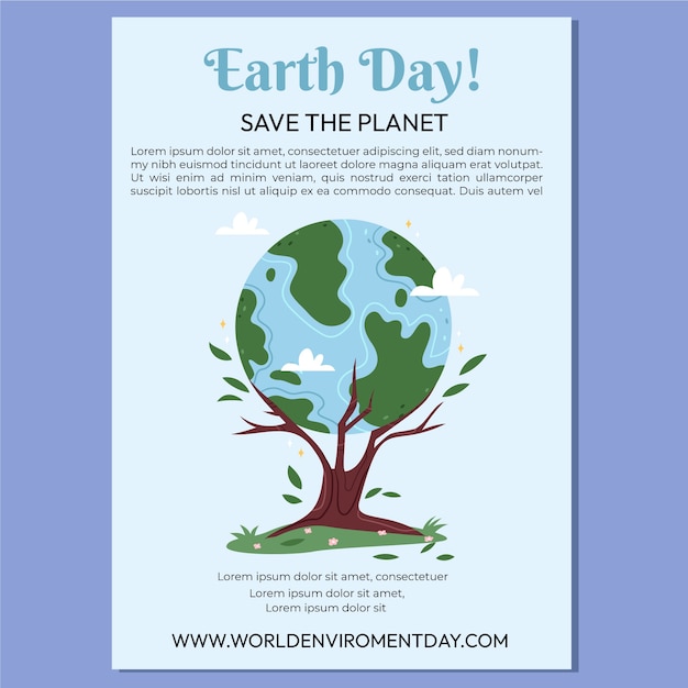 Free vector world environment day flat poster or flyer