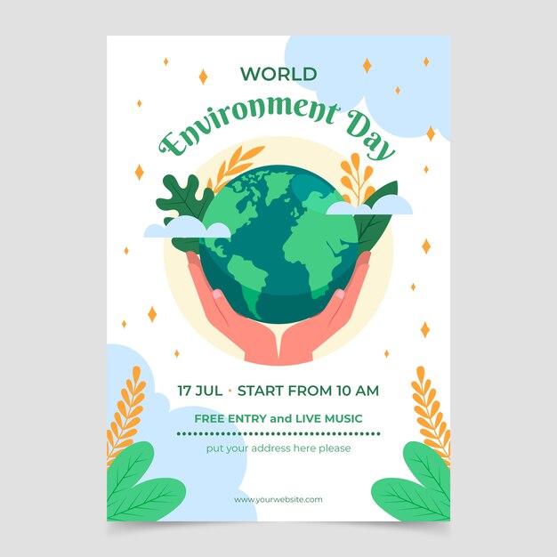 World environment day flat poster