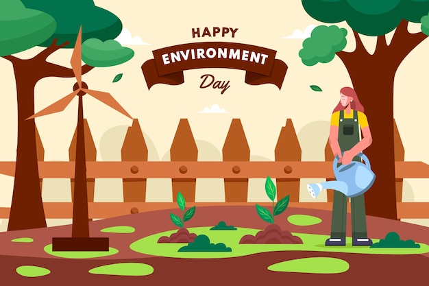 World environment day hand drawn background