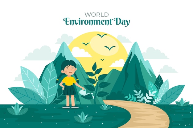 Free vector world environment day hand drawn background