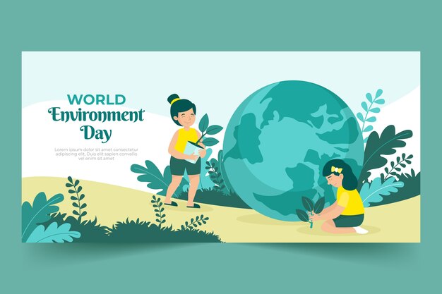 World environment day hand drawn banner