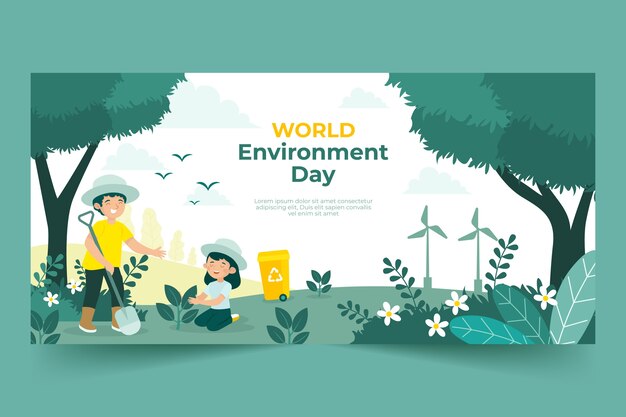 World environment day hand drawn banner