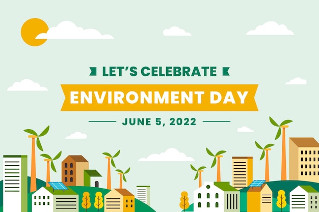 Бесплатное векторное изображение Всемирный день окружающей среды рисованной плоский фон