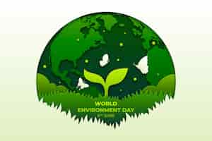 Free vector world environment day paper style background