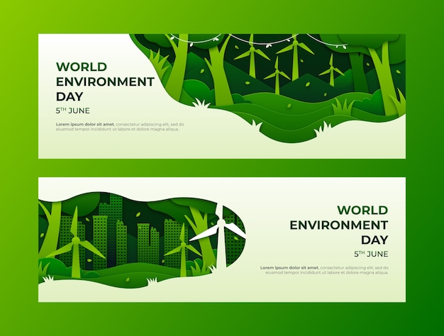 World environment day paper style banner