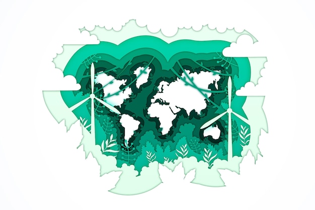 World environment day in paper style