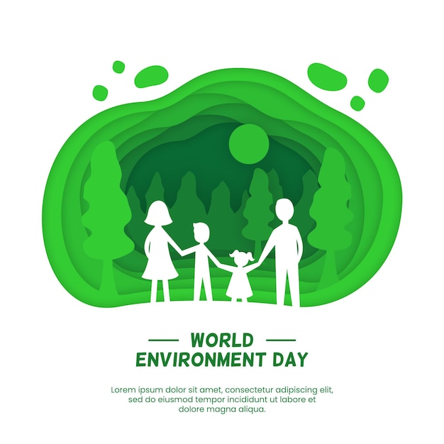 World environment day in paper style