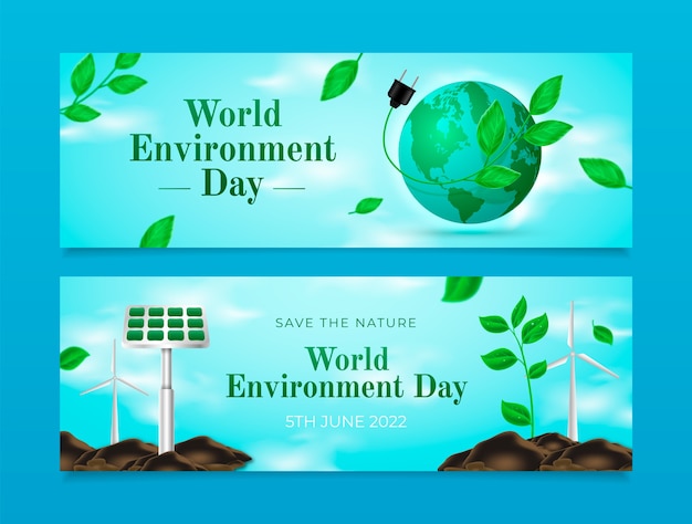 Free vector world environment day realistic banner