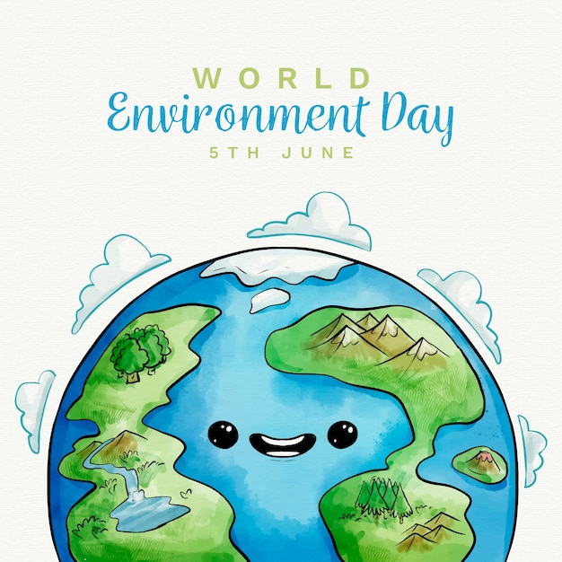 World environment day watercolor design