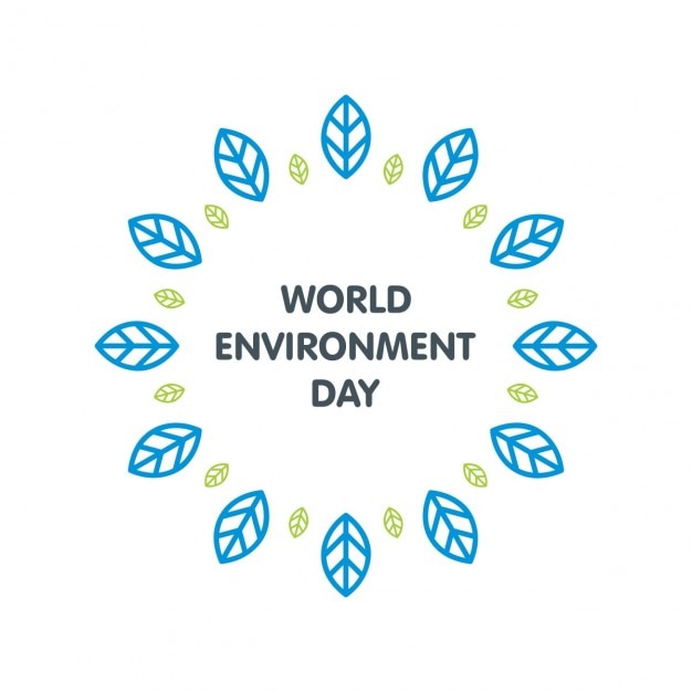 Free vector world environment day with blue leaves