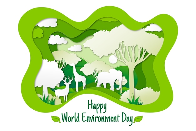 Free vector world environment day with nature