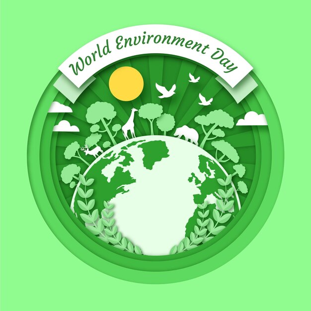 World environment day with planet and nature