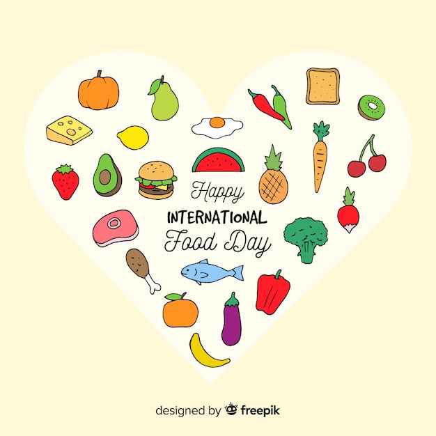 Free vector world food day background concept